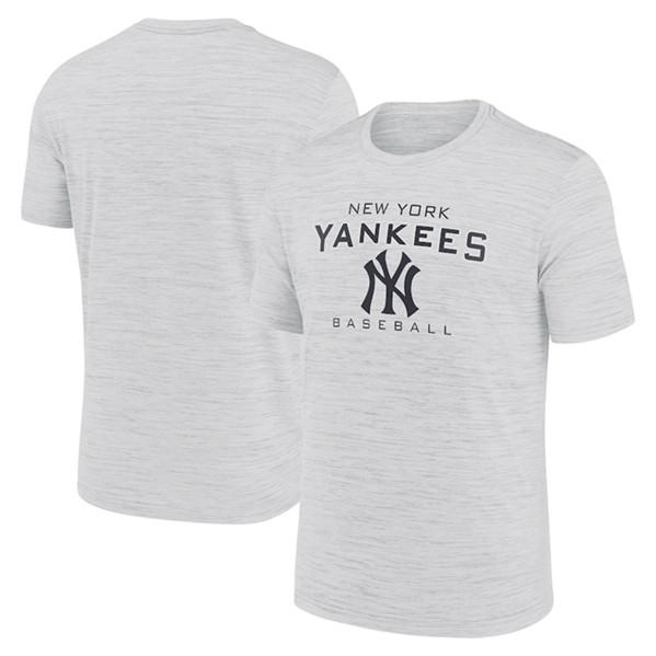 Men's New York Yankees Gray Velocity Practice Performance T-Shirt
